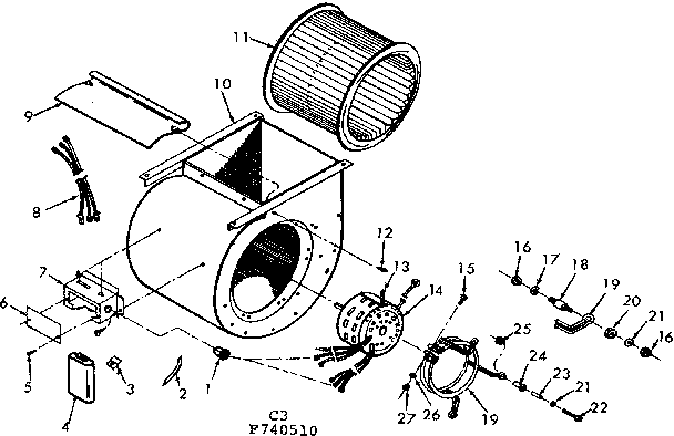 Kenmore 867740520 blower assembly diagram