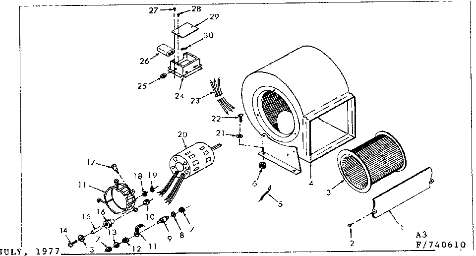 Kenmore 867740620 blower assembly diagram