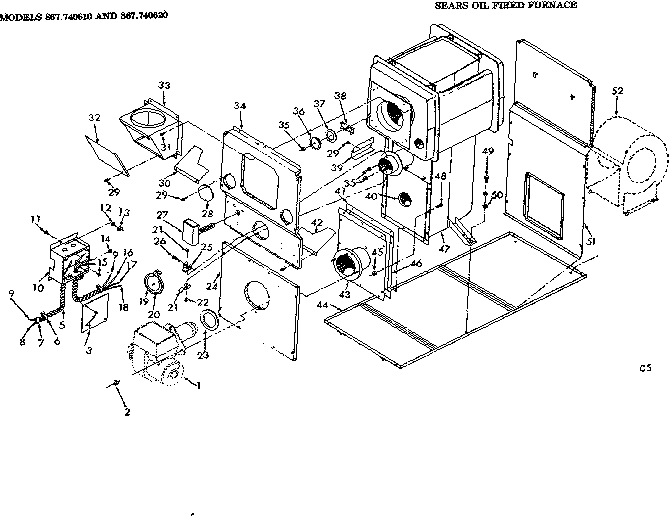 Kenmore 867740620 oil burner / 740610 diagram
