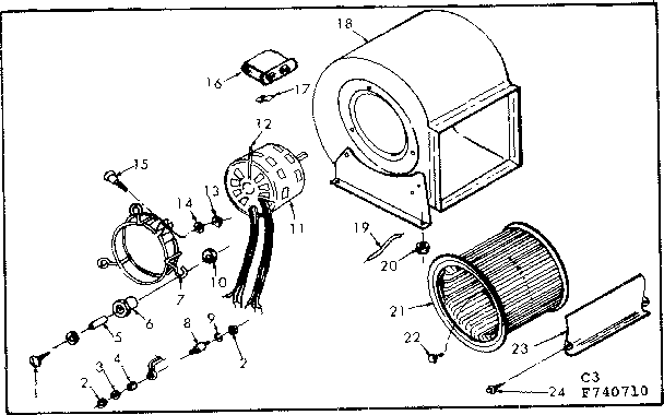 Kenmore 867740710 blower assembly diagram