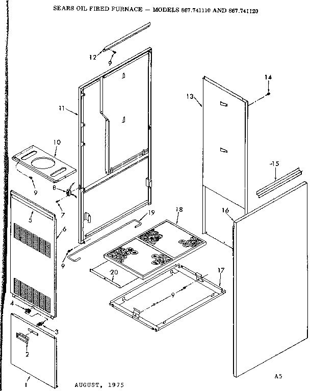 Kenmore 867741110 furnace body diagram
