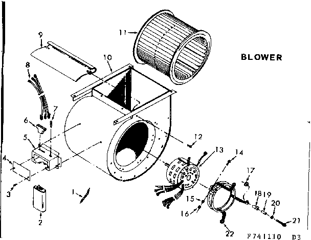 Kenmore 867741110 blower assembly diagram