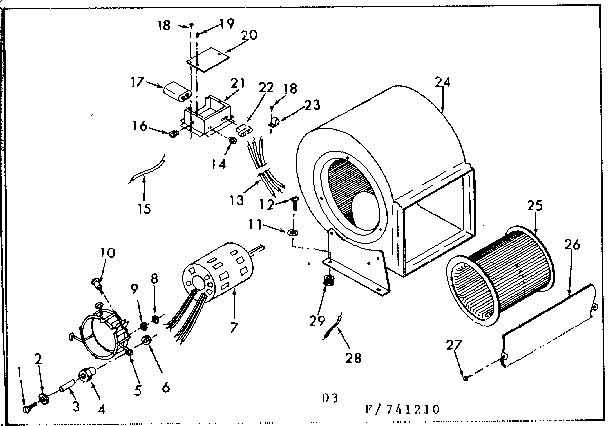 Kenmore 867741220 blower assembly diagram