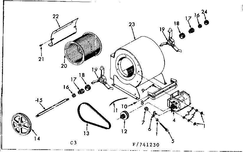 Kenmore 867741240 blower assembly diagram