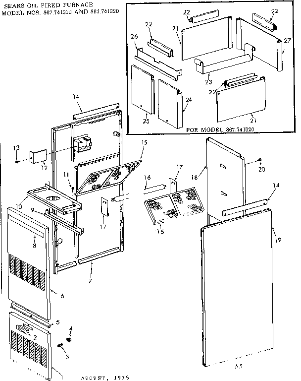 Kenmore 867741310 furnace body diagram