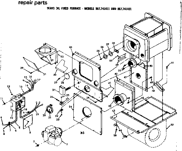 Kenmore 867741421 burner assembly / 741411 diagram