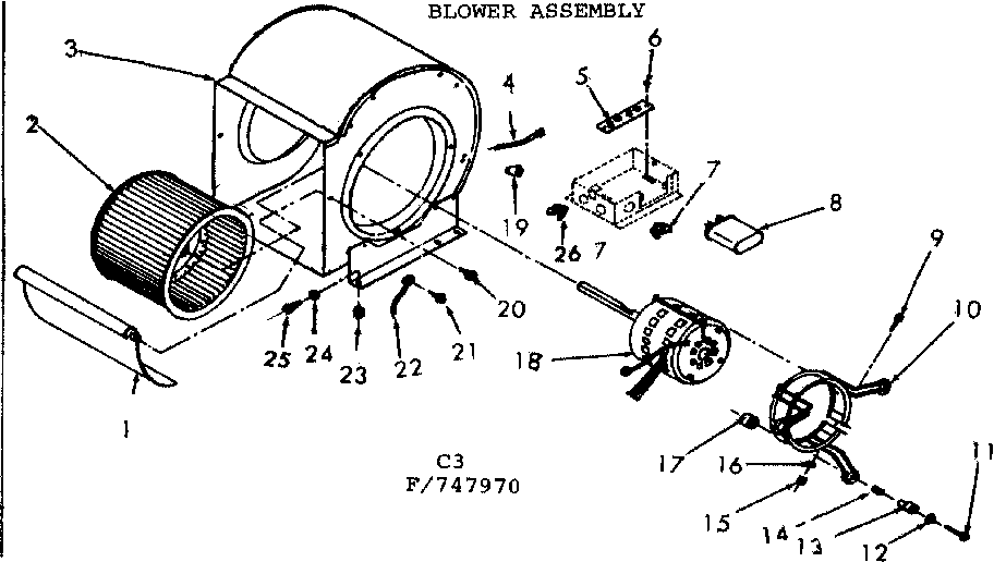 Kenmore 867747980 blower asm diagram