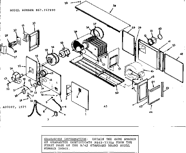 Kenmore 867747990 functional replacement parts diagram