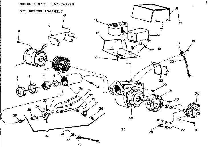 Kenmore 867747990 oil burner asm diagram