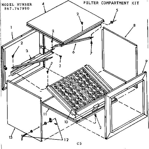 Kenmore 867747990 filter compartment kit diagram