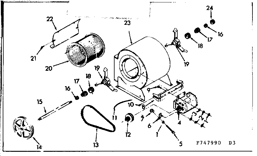 Kenmore 867747990 blower assembly diagram