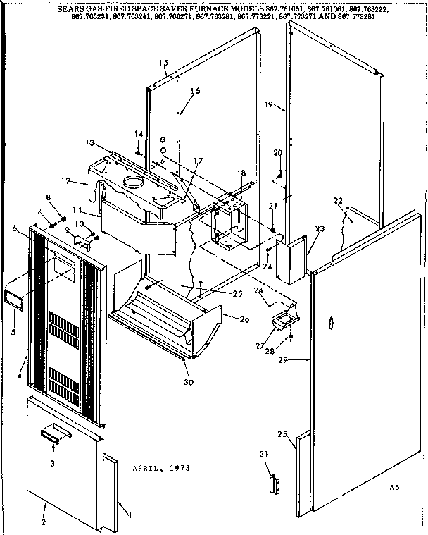 Kenmore 867763281 cabinet diagram