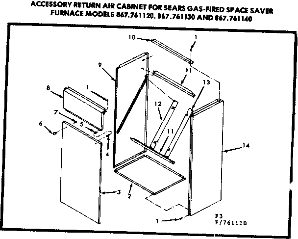 Kenmore 867761130 cabinet diagram
