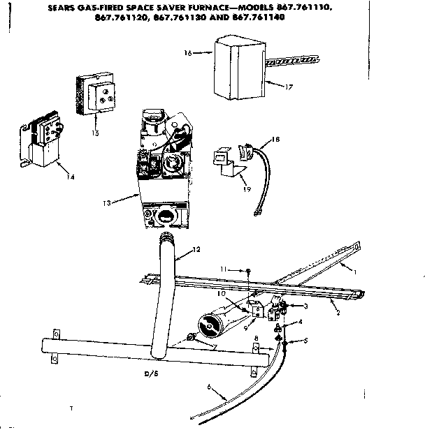 Kenmore 867761121 gas burners and manifold diagram