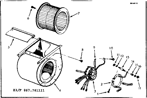 Kenmore 867761121 blower assembly diagram