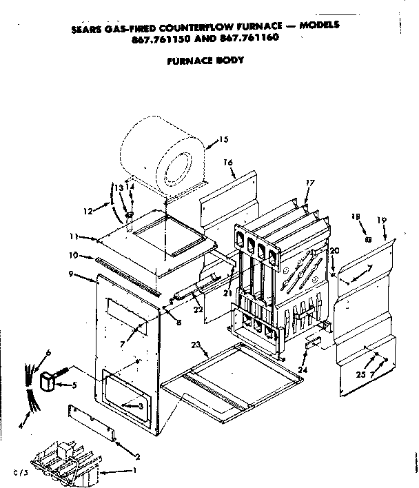 Kenmore 867761150 furnace body diagram