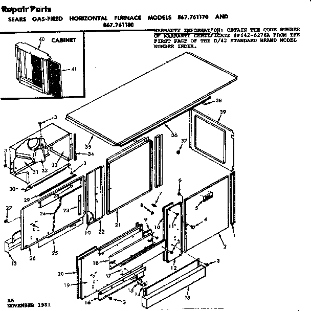 Kenmore 867761180 cabinet diagram