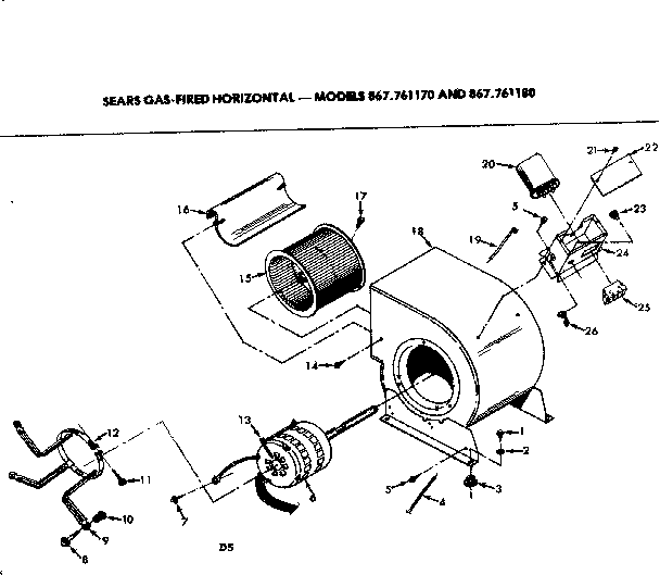 Kenmore 867761180 blower housing diagram