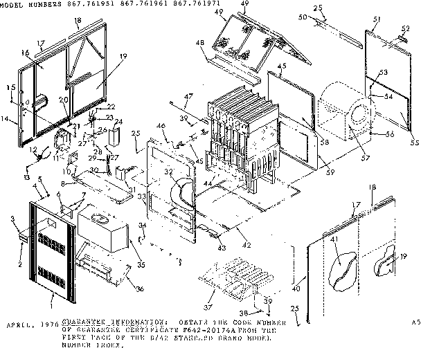 Kenmore 867761971 functional replacement parts diagram