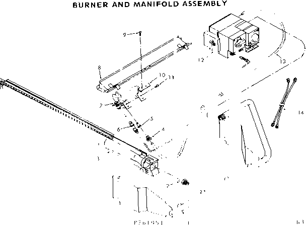 Kenmore 867761971 burner and manifold assembly diagram