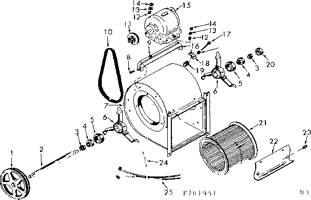 Kenmore 867761971 blower assembly diagram