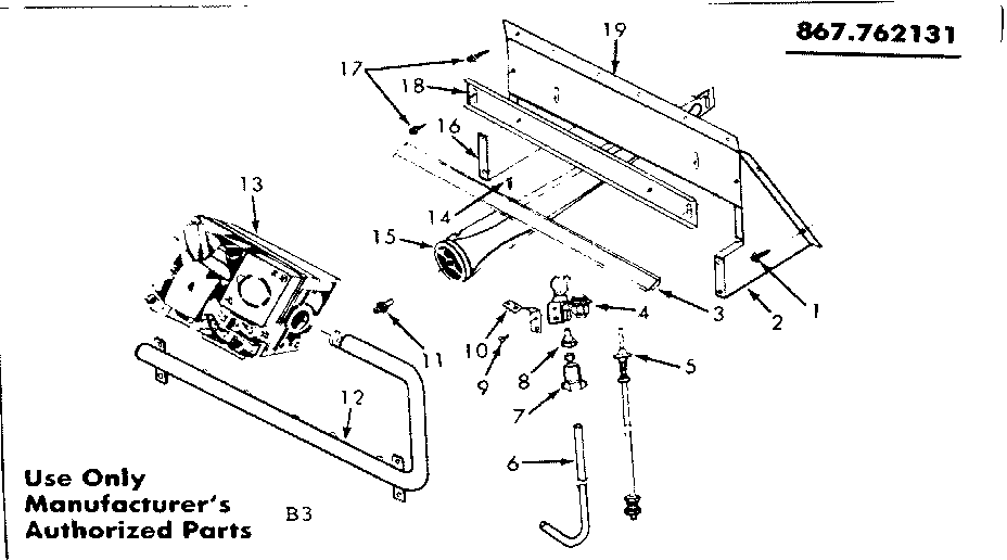 Kenmore 867762131 gas burners and manifold diagram