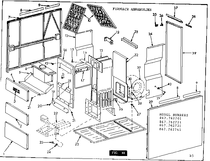 Kenmore 867762721 furnace assemblies diagram