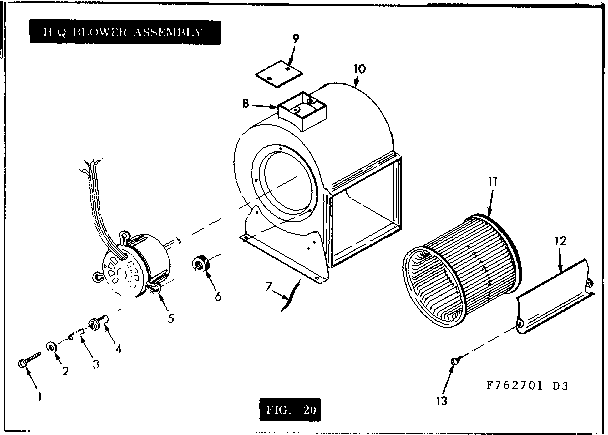 Kenmore 867762721 h-q blower assembly diagram