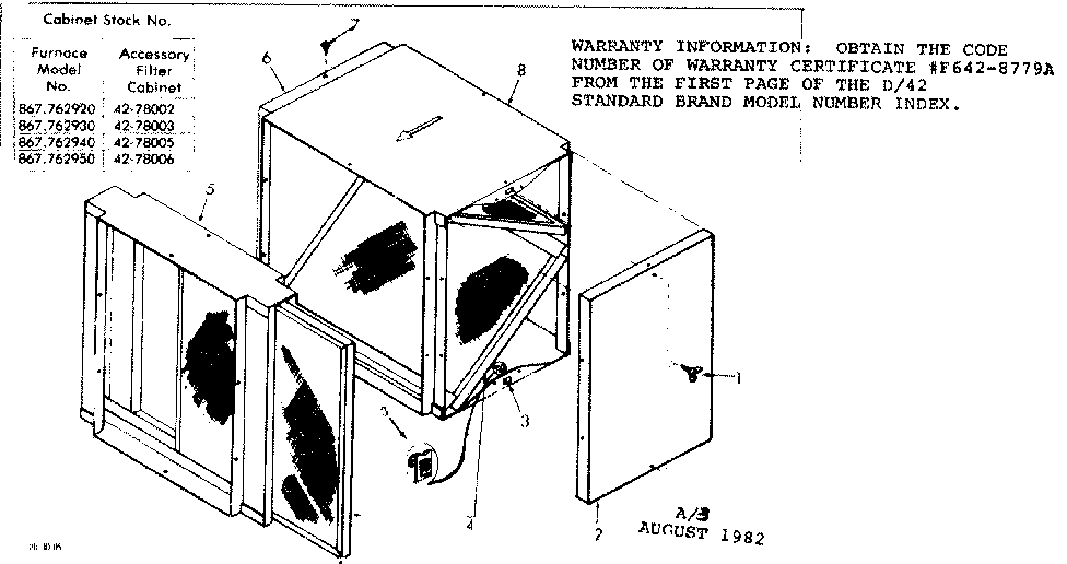 Kenmore 867762920 cabinet diagram