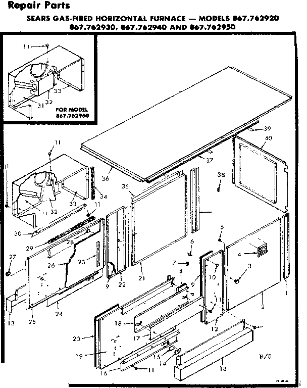 Kenmore 867762920 furnace body diagram