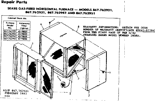 Kenmore 867762921 cabinet diagram