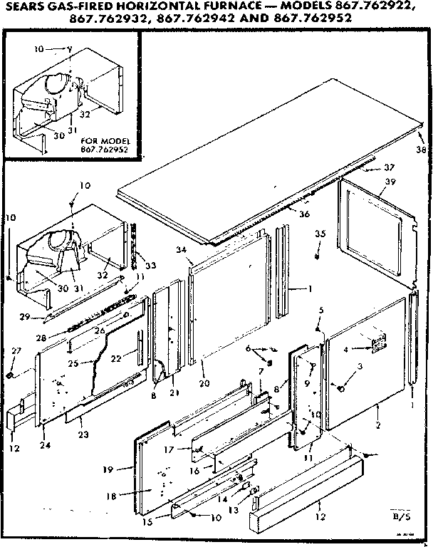 Kenmore 867762932 furnace body diagram
