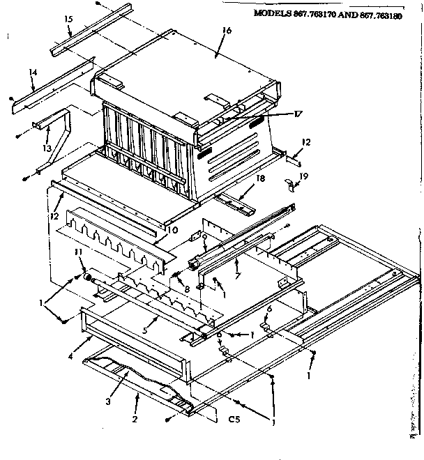 Kenmore 867763180 functional horizontal coils diagram