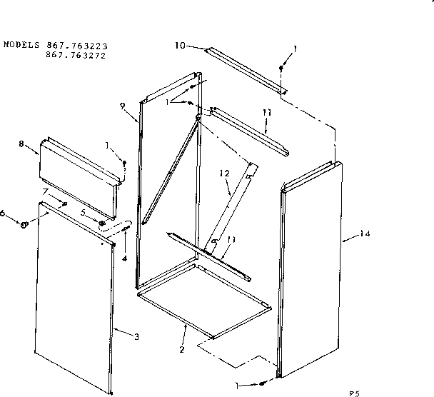 Kenmore 867763272 accessory return air cabinet diagram