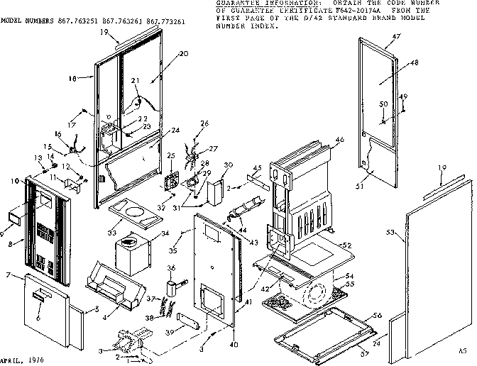 Kenmore 867763251 functional replacement parts diagram