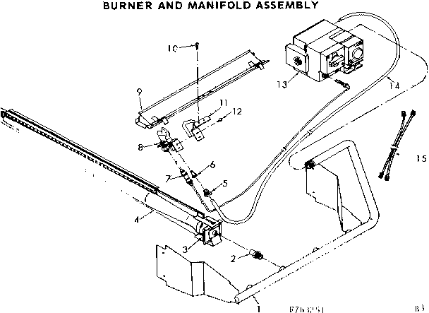 Kenmore 867763251 burner and manifold assembly diagram