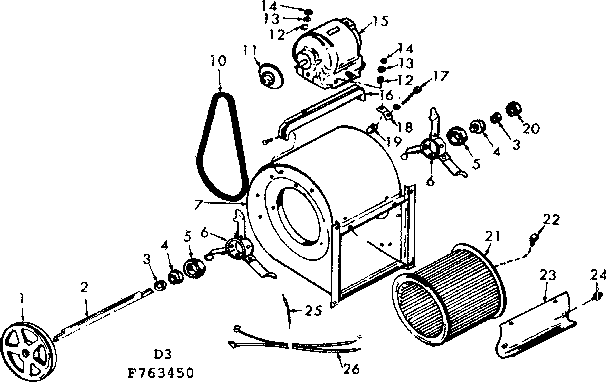 Kenmore 867763450 blower assembly diagram