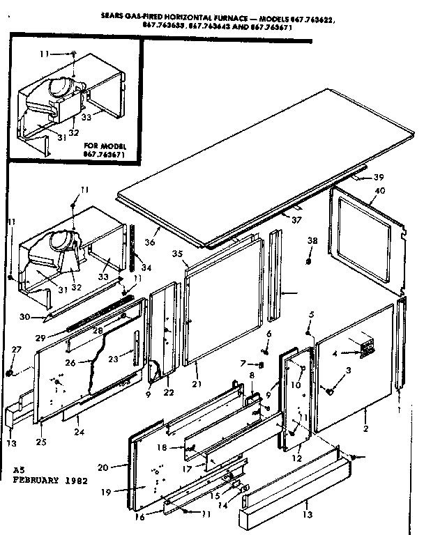 Kenmore 867763622 furnace body diagram
