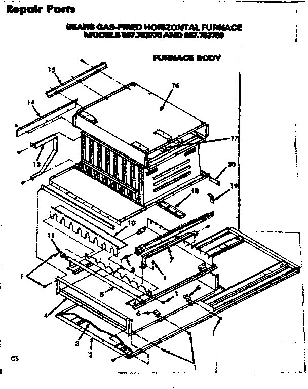 Kenmore 867763780 furnace body diagram
