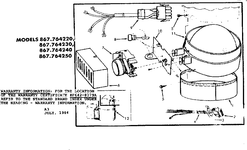Kenmore 867764220 damper assembly diagram