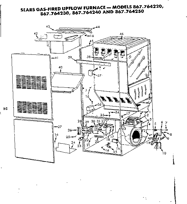 Kenmore 867764220 functional replacement parts diagram