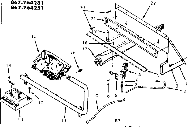 Kenmore 867764231 gas burners and manifold diagram