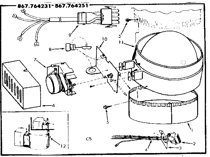Kenmore 867764231 damper assembly diagram