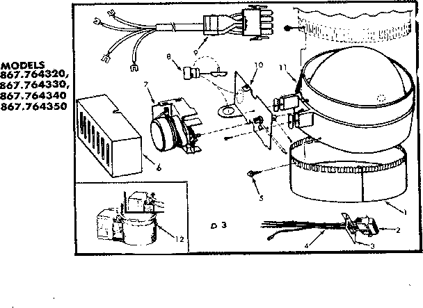 Kenmore 867764340 damper assembly diagram