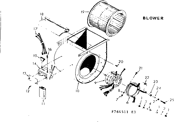 Kenmore 867764511 blower diagram