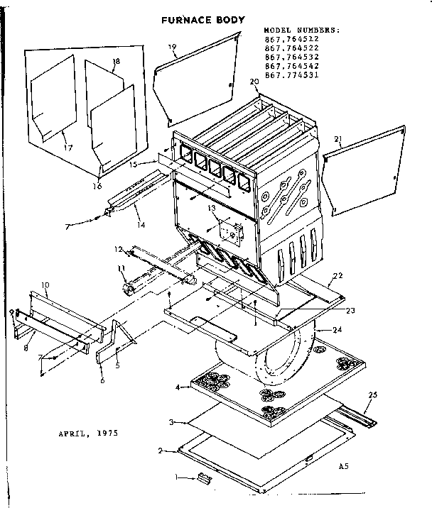 Kenmore 867764512 body diagram