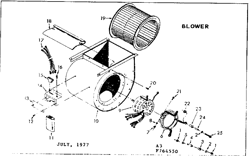 Kenmore 867764550 blower diagram
