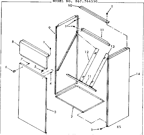 Kenmore 867764550 base assembly diagram