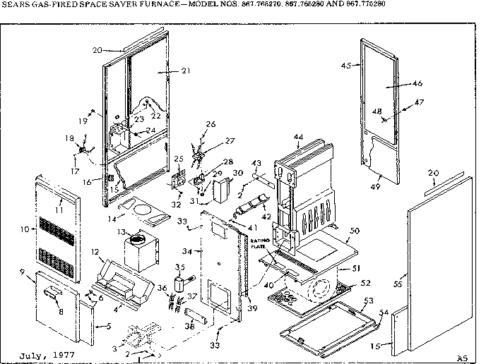 Kenmore 867765270 functional replacement parts diagram