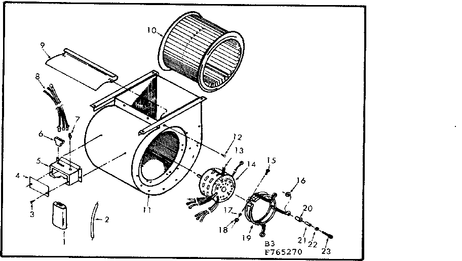 Kenmore 867765270 blower assembly diagram
